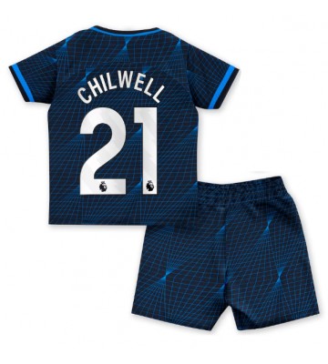 Chelsea Ben Chilwell #21 Segunda Equipación Niños 2023-24 Manga Corta (+ Pantalones cortos)